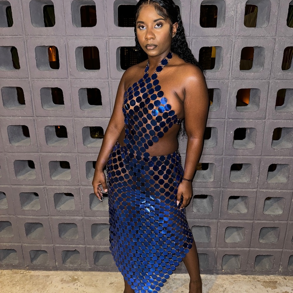 ASOS Blue Backless Dress